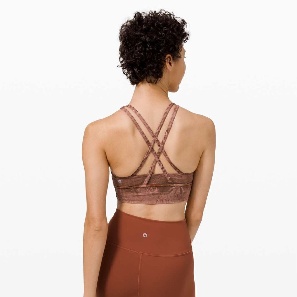 Lululemon Energy Bra Long Line-  Ice Dye Wash Brown Earth - Picture 4 of 10